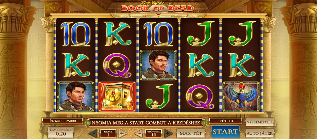 Book of Dead nyerőg&eacute;p j&aacute;t&eacute;kmenet, Play&rsquo;n GO slot p&ouml;rget&eacute;sek Rich Wilde főhőssel &eacute;s egyiptomi szimb&oacute;lumokkal