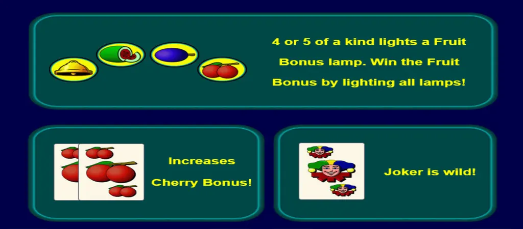 Fruit Poker online nyerőg&eacute;p szimb&oacute;lumok &eacute;s b&oacute;nusz funkci&oacute;k bemutat&aacute;sa