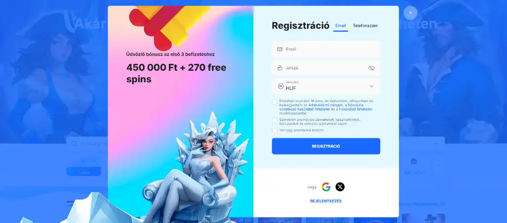 Ice Casino regisztr&aacute;ci&oacute;s fel&uuml;let 450 000 Ft b&oacute;nusz aj&aacute;nlattal &eacute;s 270 ingyenes p&ouml;rget&eacute;ssel magyar j&aacute;t&eacute;kosoknak