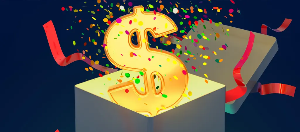 Arany doll&aacute;rjel konfettivel, &uuml;dv&ouml;zlő b&oacute;nuszok leg&aacute;lis magyar online kaszin&oacute;kn&aacute;l