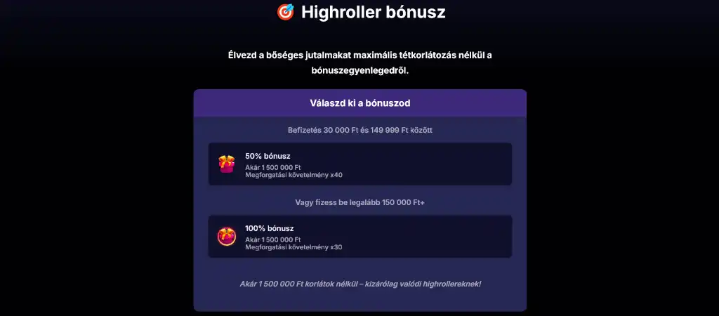 Highroller b&oacute;nusz aj&aacute;nlat nagy t&eacute;tes j&aacute;t&eacute;kosoknak az NVCasino oldal&aacute;n
