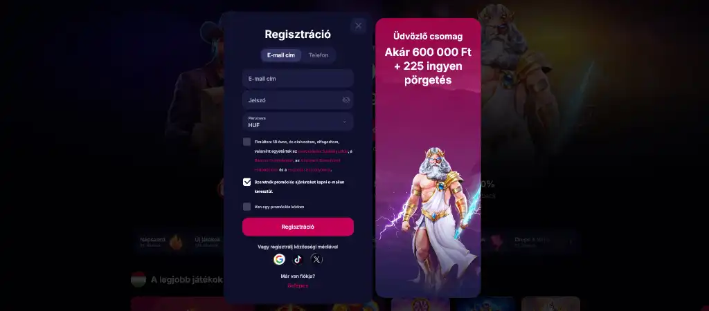 &Uuml;dv&ouml;zlő b&oacute;nusz csomag magyar j&aacute;t&eacute;kosoknak az NVCasino online kaszin&oacute;ban