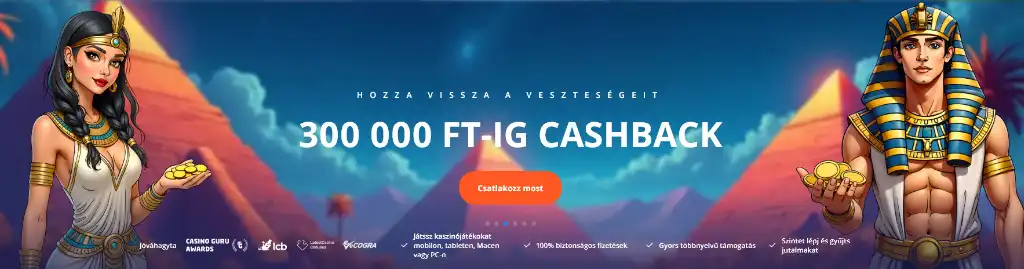 Vulkan Vegas cashback b&oacute;nusz magyar j&aacute;t&eacute;kosoknak, ak&aacute;r 300 000 Ft visszat&eacute;r&iacute;t&eacute;s
