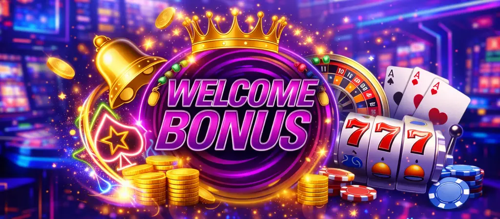 Welcome bonus grafika nyerőg&eacute;ppel &eacute;s k&aacute;rty&aacute;kkal, &uuml;dv&ouml;zlő b&oacute;nusz jelent&eacute;se online kaszin&oacute;ban &uacute;tmutat&oacute;